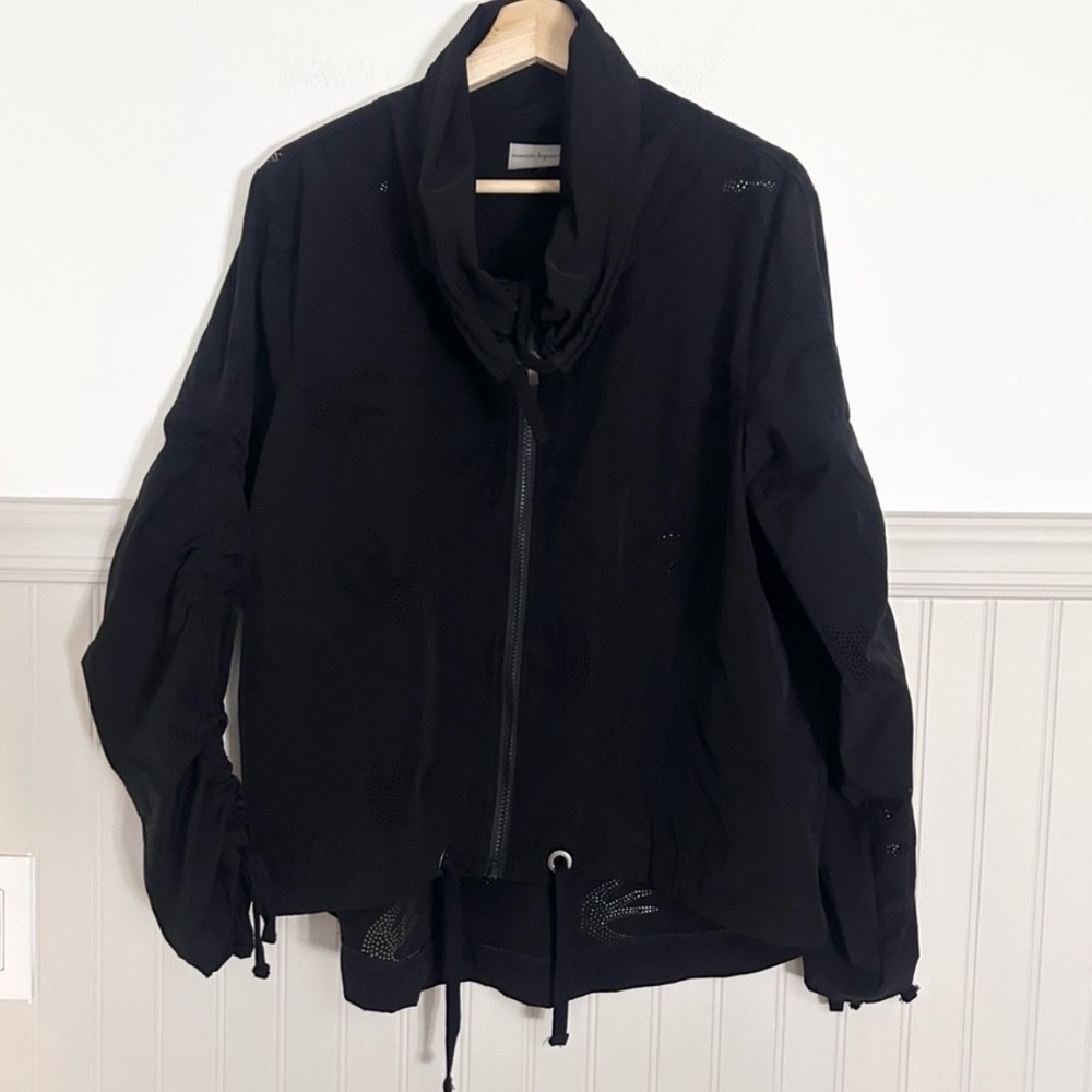 Nanette Lepore Black Windbreaker with Drawstring Womens large